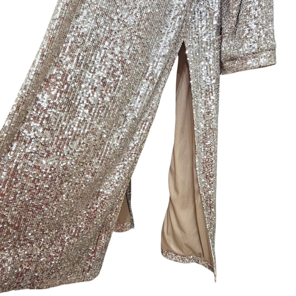 BB DAKOTA Nwot Silver Sequin Showstoper By Steve Madden Duster/Jacket - Picture 17 of 17